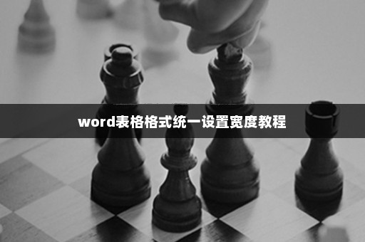 word表格格式统一设置宽度教程