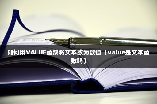 如何用VALUE函数将文本改为数值（value是文本函数吗）