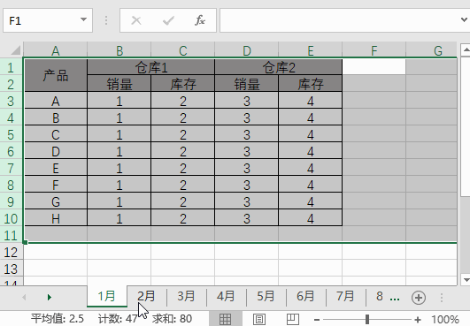最快汇总12个月Excel工作表的方法